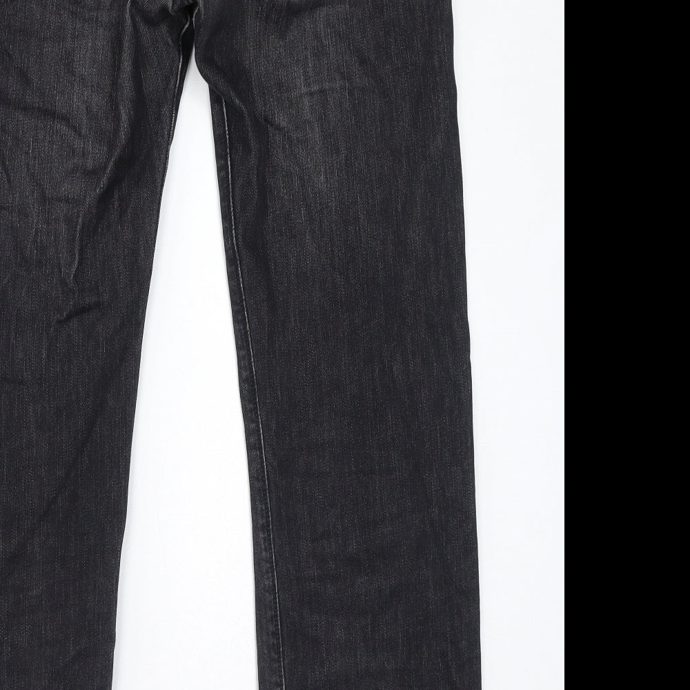Gap Mens Black Cotton Straight Jeans Size 33 in L32 in Regular Button