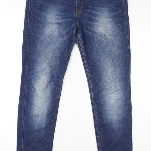 Bare Denim Womens Blue Cotton Straight Jeans Size 34 in L29 in Regular Zip