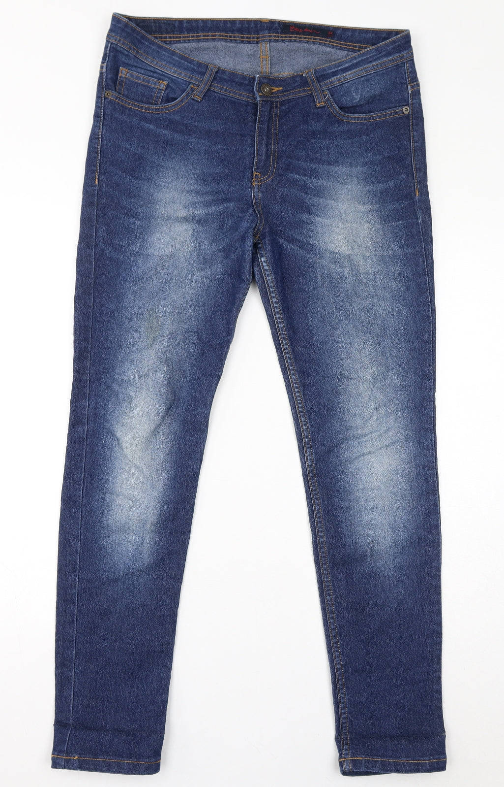 Bare Denim Womens Blue Cotton Straight Jeans Size 34 in L29 in Regular Zip