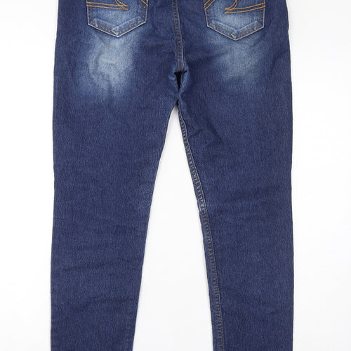 Bare Denim Womens Blue Cotton Straight Jeans Size 34 in L29 in Regular Zip
