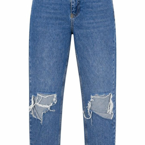 Topshop Womens Blue Polyester Mom Jeans Size 26 in L30 in Regular Zip