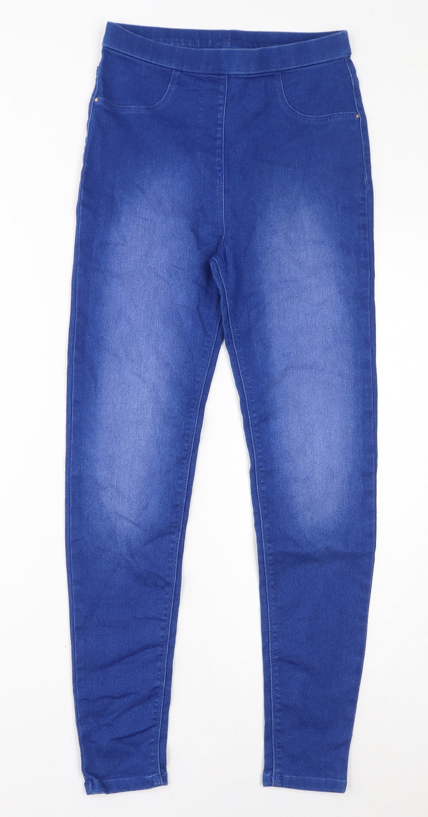 George Girls Blue Cotton Jegging Jeans Size 13-14 Years L27 in Regular Pullover