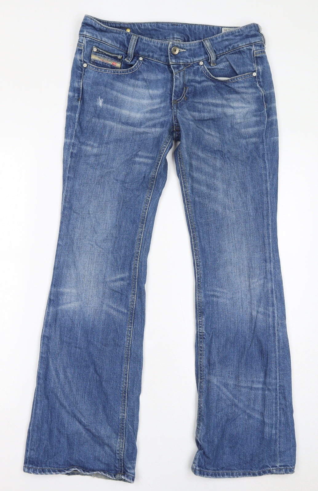 Diesel Womens Blue Cotton Bootcut Jeans Size 29 in L30 in Regular Zip