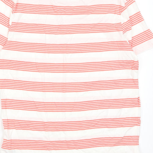 Marks and Spencer Boys Red Striped Cotton Basic T-Shirt Size 13-14 Years Crew Neck Pullover