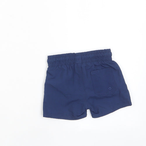 Marks and Spencer Boys Blue Polyester Cropped Trousers Size 3-6 Months Drawstring - Swim shorts