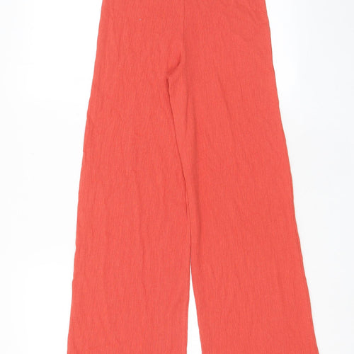 Marks and Spencer Girls Orange Cotton Dress Pants Trousers Size 11-12 Years L27 in Regular Pullover