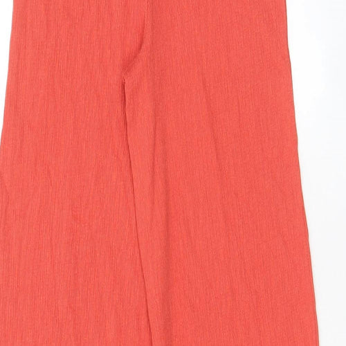 Marks and Spencer Girls Orange Cotton Dress Pants Trousers Size 11-12 Years L27 in Regular Pullover