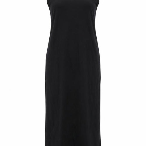 Marks and Spencer Womens Black Cotton Tank Dress Size 6 Crew Neck Pullover