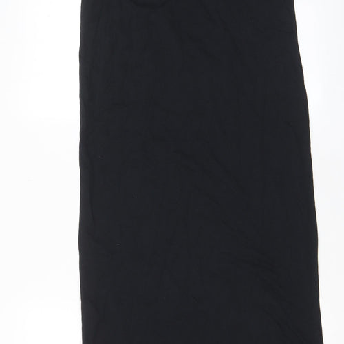 Marks and Spencer Womens Black Cotton Tank Dress Size 6 Crew Neck Pullover