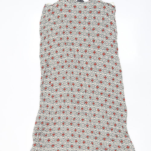 Marks and Spencer Womens Multicoloured Argyle/Diamond Viscose A-Line Size 12 V-Neck Pullover - Frill