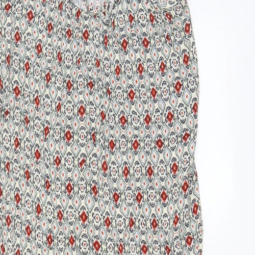 Marks and Spencer Womens Multicoloured Argyle/Diamond Viscose A-Line Size 12 V-Neck Pullover - Frill