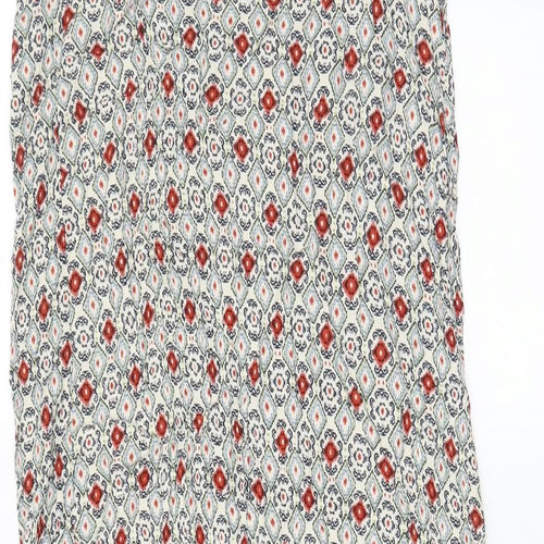 Marks and Spencer Womens Multicoloured Argyle/Diamond Viscose A-Line Size 12 V-Neck Pullover - Frill