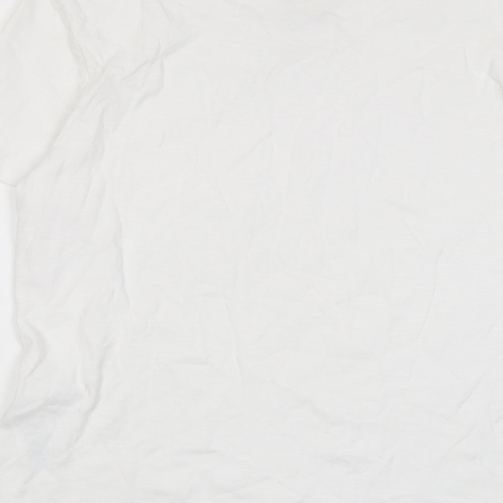 Seasalt Womens White Cotton Basic T-Shirt Size 14 Crew Neck