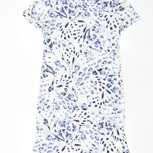 Marks and Spencer Womens Blue Animal Print Cotton Top Dress Size XS