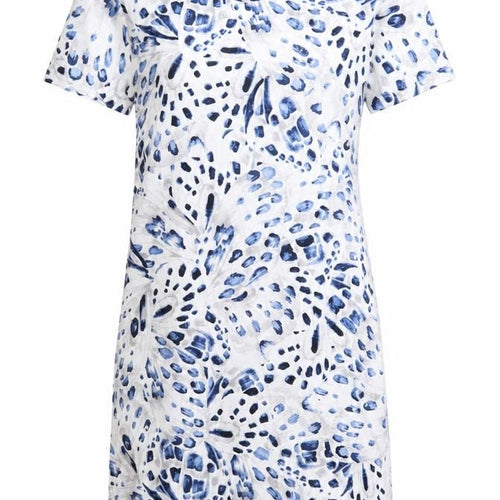 Marks and Spencer Womens Blue Animal Print Cotton Top Dress Size XS
