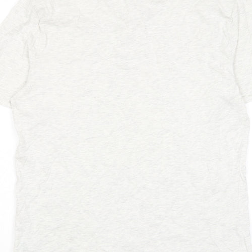 Marks and Spencer Mens Grey Cotton T-Shirt Size M Henley