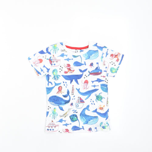 NEXT Boys Multicoloured Geometric Cotton Pyjama Top Size 3-4 Years Pullover - Sea Life