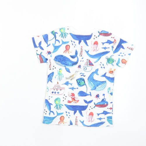 NEXT Boys Multicoloured Geometric Cotton Pyjama Top Size 3-4 Years Pullover - Sea Life