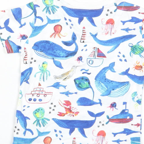 NEXT Boys Multicoloured Geometric Cotton Pyjama Top Size 3-4 Years Pullover - Sea Life