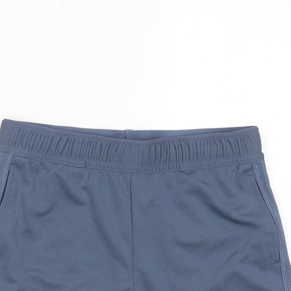 GOODMOVE Boys Blue Polyester Sweat Shorts Size 7-8 Years Regular Drawstring