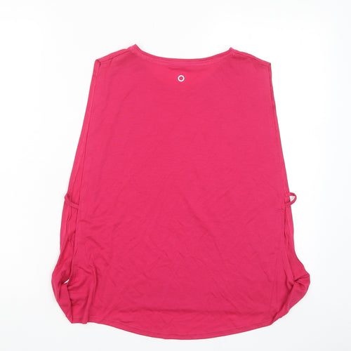 GOODMOVE Womens Pink Polyester Basic Tank Size 12 Crew Neck Pullover - Logo