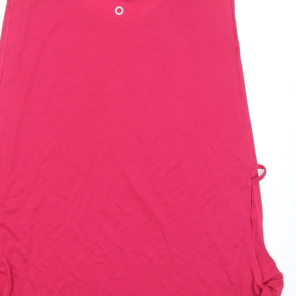 GOODMOVE Womens Pink Polyester Basic Tank Size 12 Crew Neck Pullover - Logo