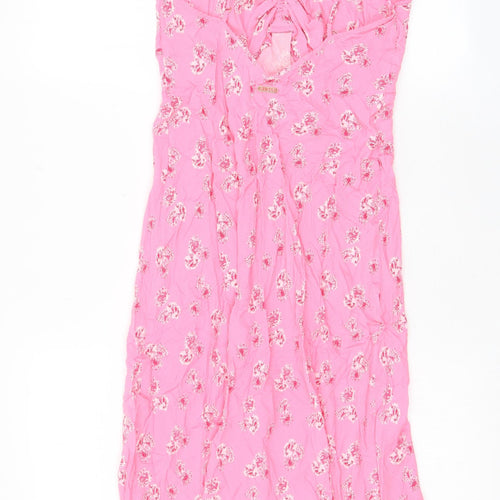 Marks and Spencer Womens Pink Floral Viscose Cami Dress Size 10