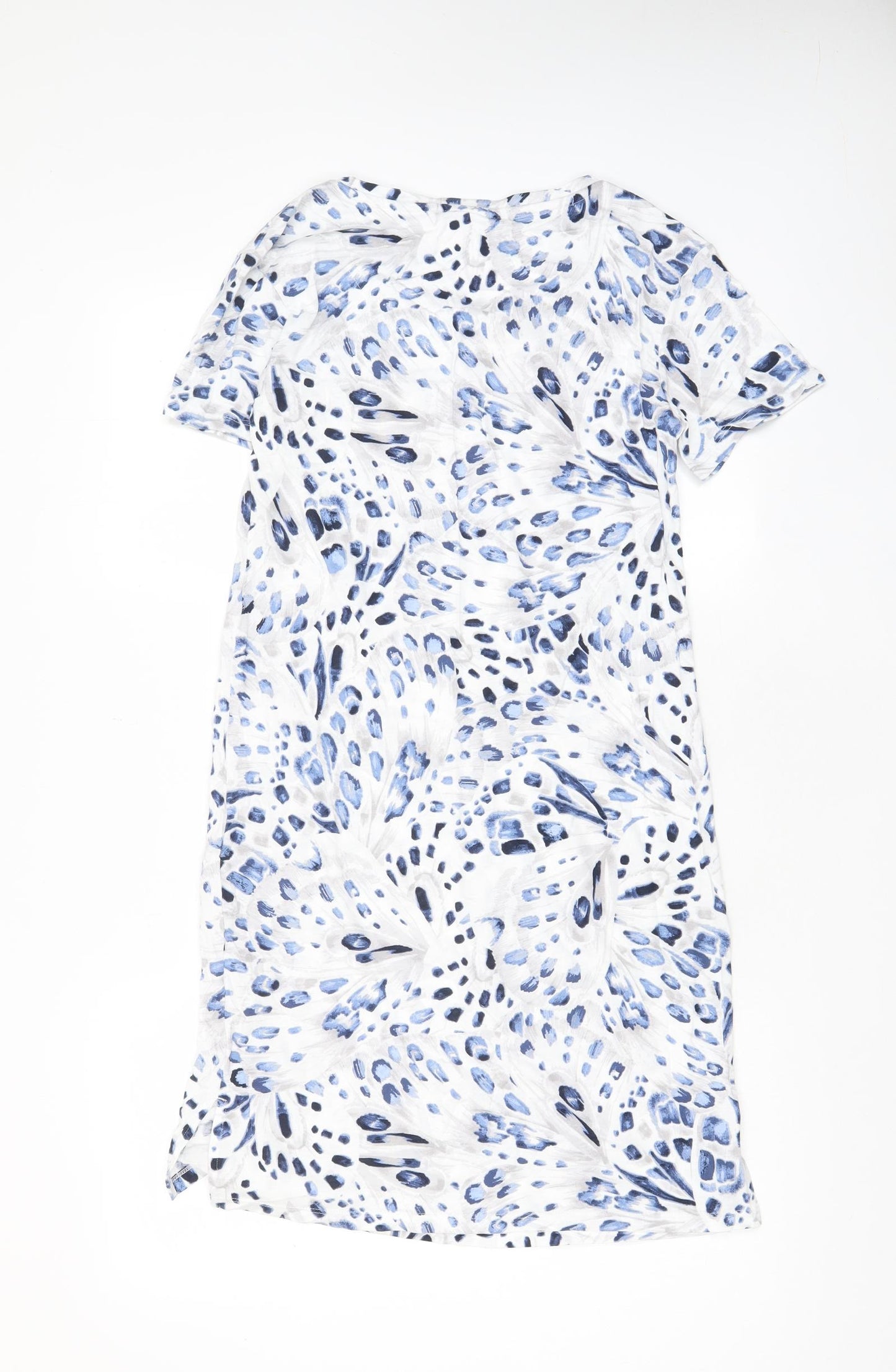 Marks and Spencer Womens Blue Geometric Cotton Top Dress Size XS