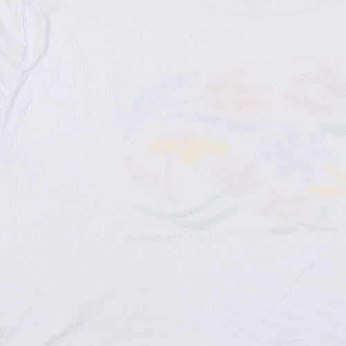Marks and Spencer Womens White Polyester Basic T-Shirt Size 18 Crew Neck - Les Fleurs