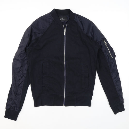 Zara Mens Black Bomber Jacket Jacket Size S Zip
