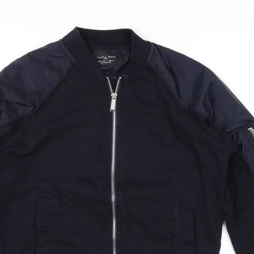 Zara Mens Black Bomber Jacket Jacket Size S Zip