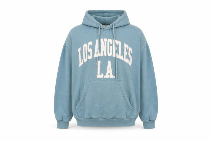 Pull&Bear Mens Blue Polyester Pullover Hoodie Size M - Logo