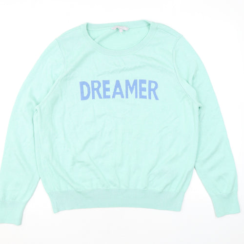 Red Herring Womens Green Round Neck Acrylic Pullover Jumper Size 18 - Dreamer