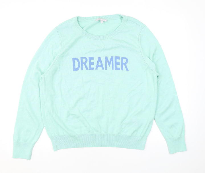 Red Herring Womens Green Round Neck Acrylic Pullover Jumper Size 18 - Dreamer