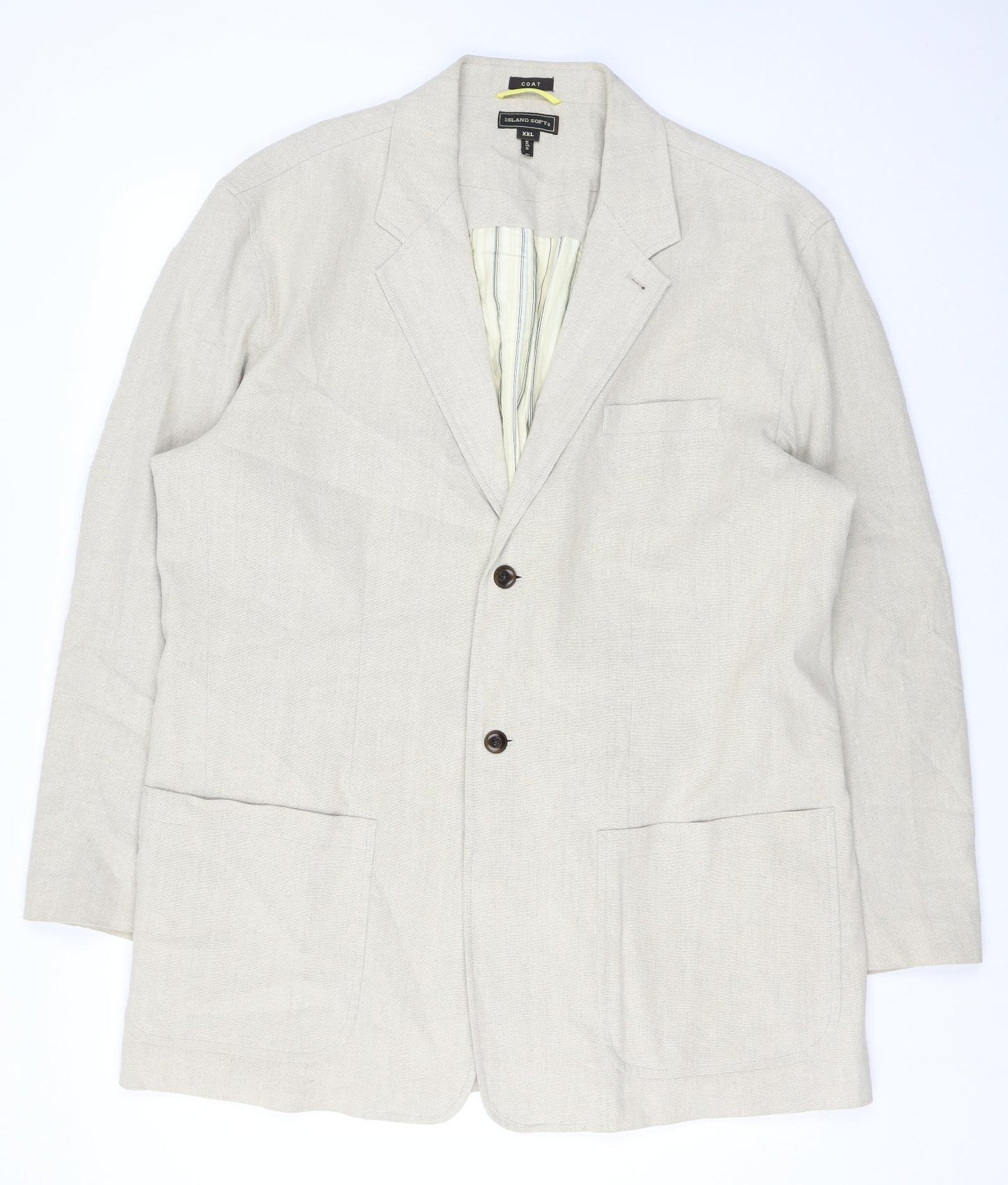 Island Soft Womens Beige Jacket Blazer Size 2XL Button