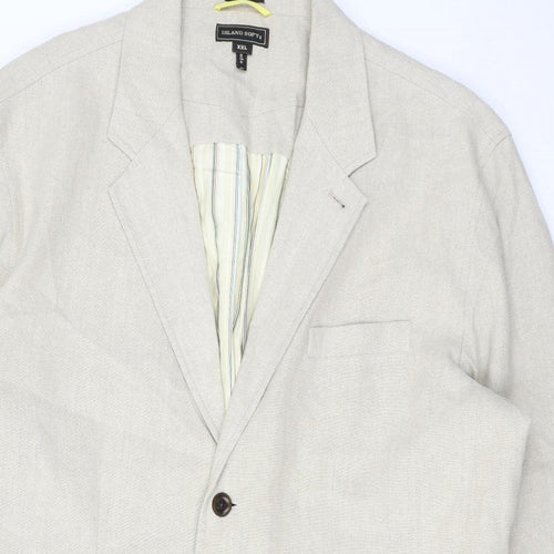 Island Soft Womens Beige Jacket Blazer Size 2XL Button