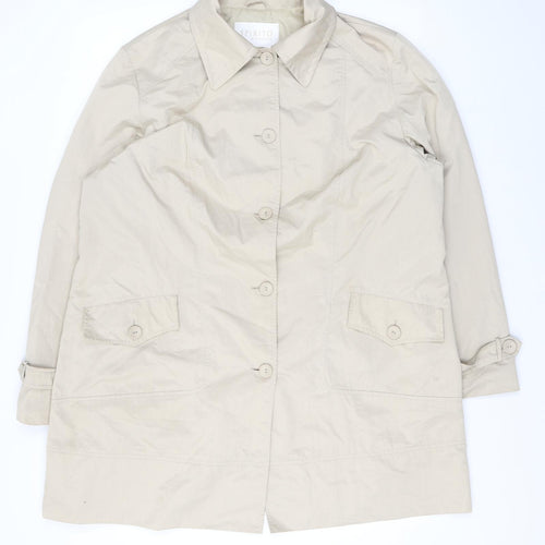 Spirito Womens Beige Rain Coat Coat Size 18 Buckle