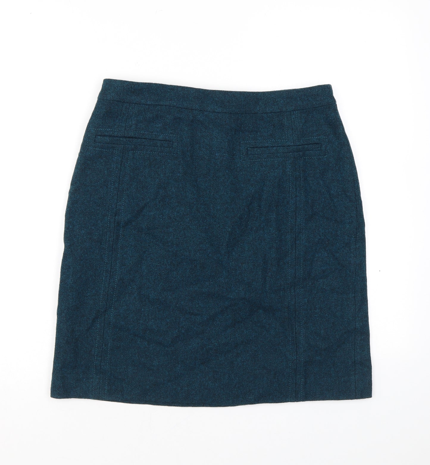 Hobbs Womens Blue Wool A-Line Skirt Size 10 Zip