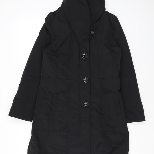 Minuet Womens Black Rain Coat Coat Size 8 Zip