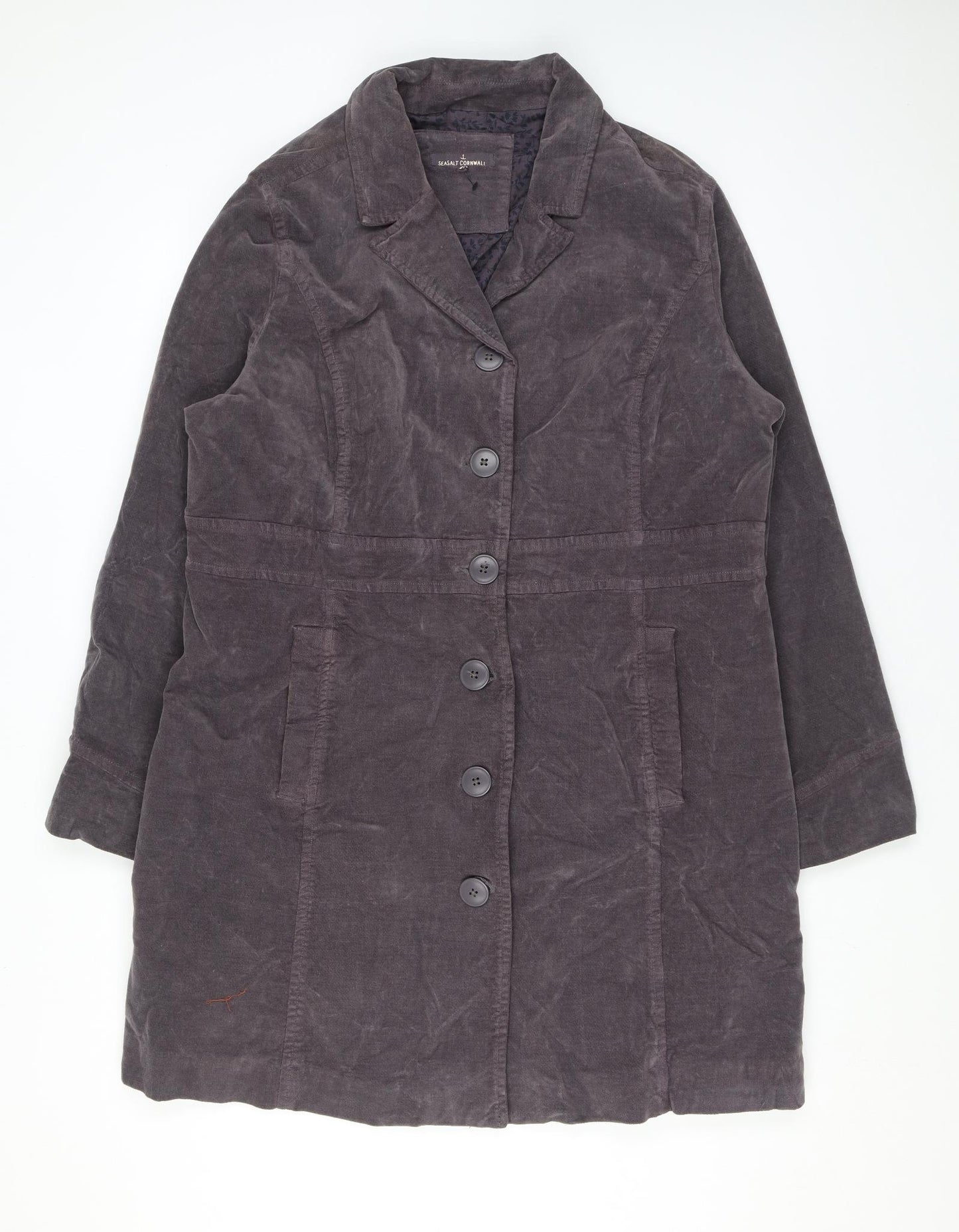 Seasalt Womens Brown Overcoat Coat Size 20 Button