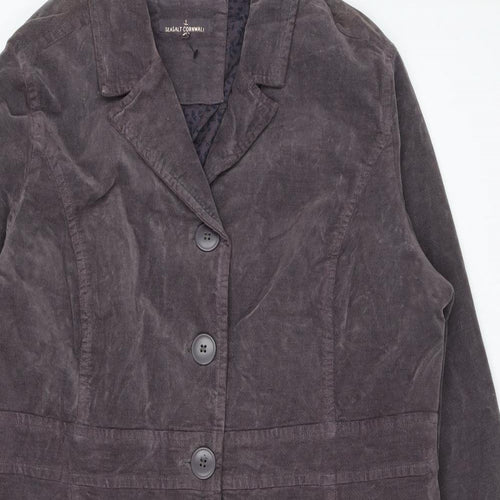Seasalt Womens Brown Overcoat Coat Size 20 Button