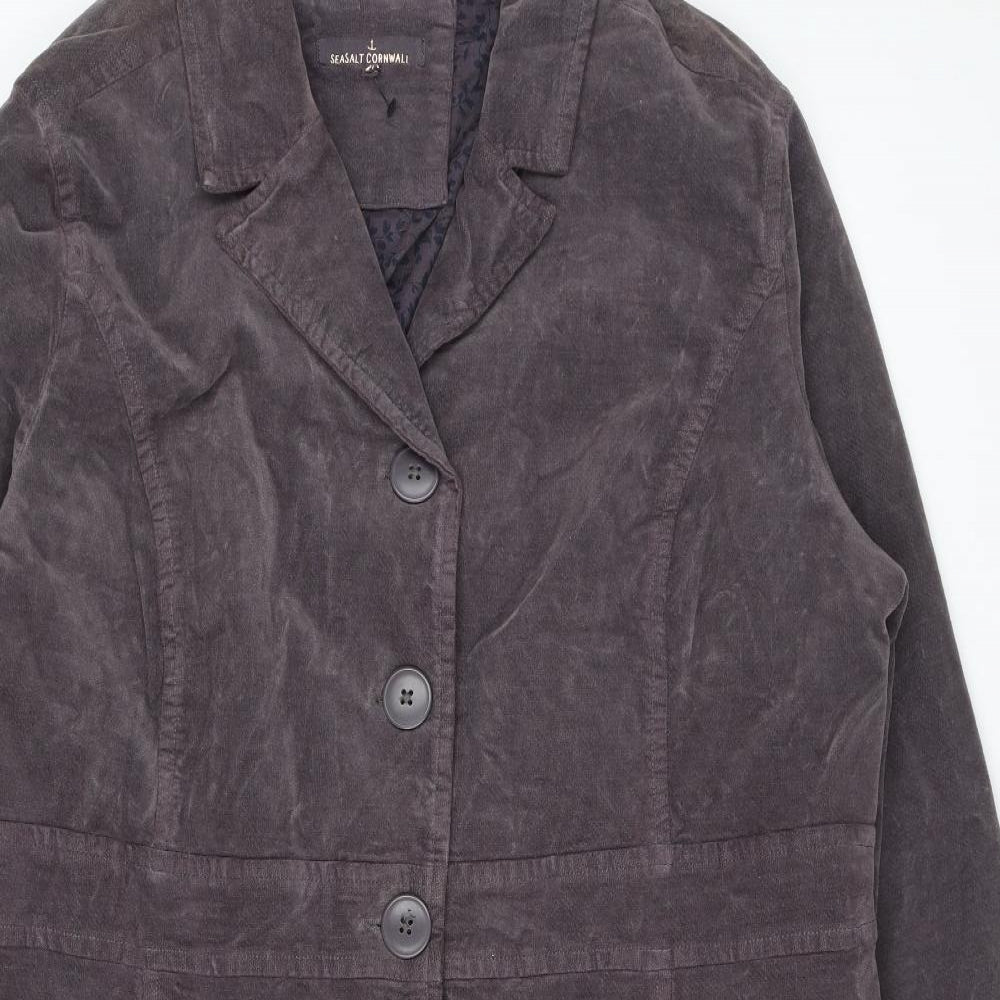 Seasalt Womens Brown Overcoat Coat Size 20 Button