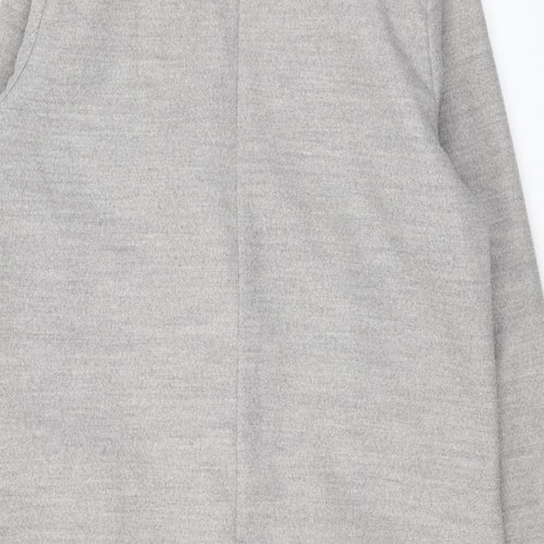 New Look Womens Grey Overcoat Coat Size 10 Snap