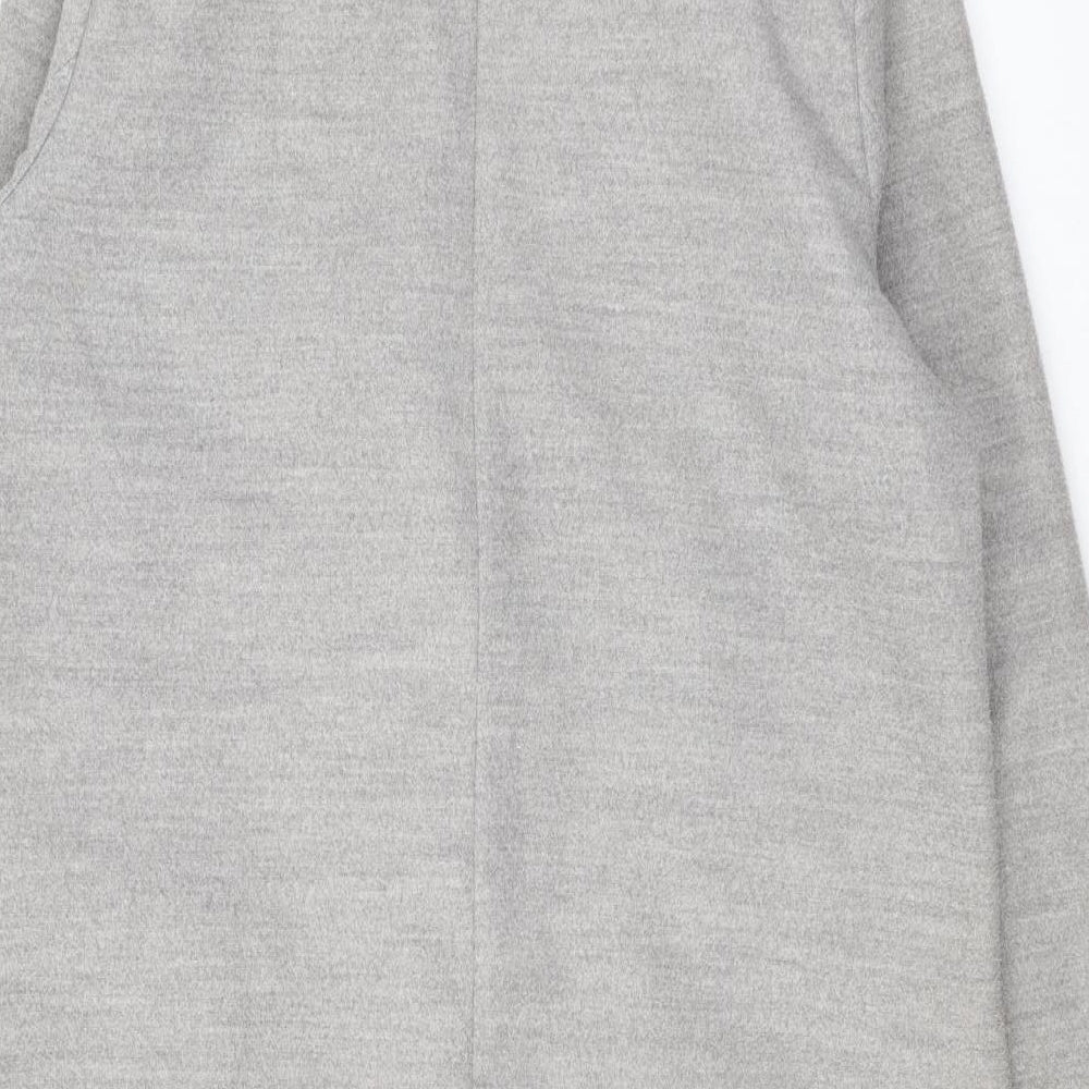 New Look Womens Grey Overcoat Coat Size 10 Snap