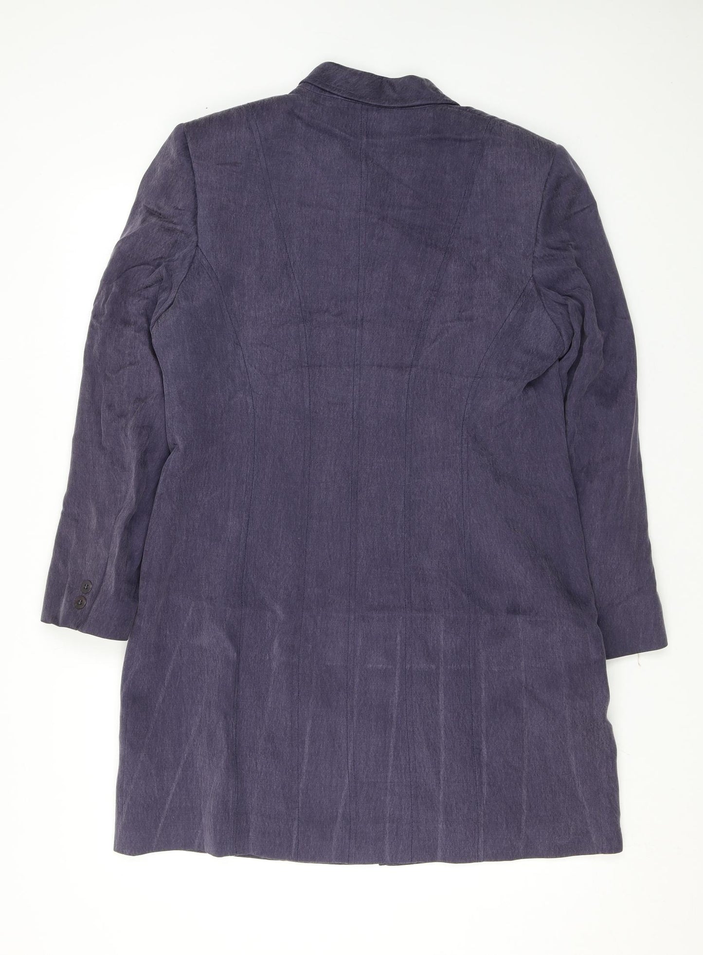Platinum Womens Purple Overcoat Coat Size 14 Button