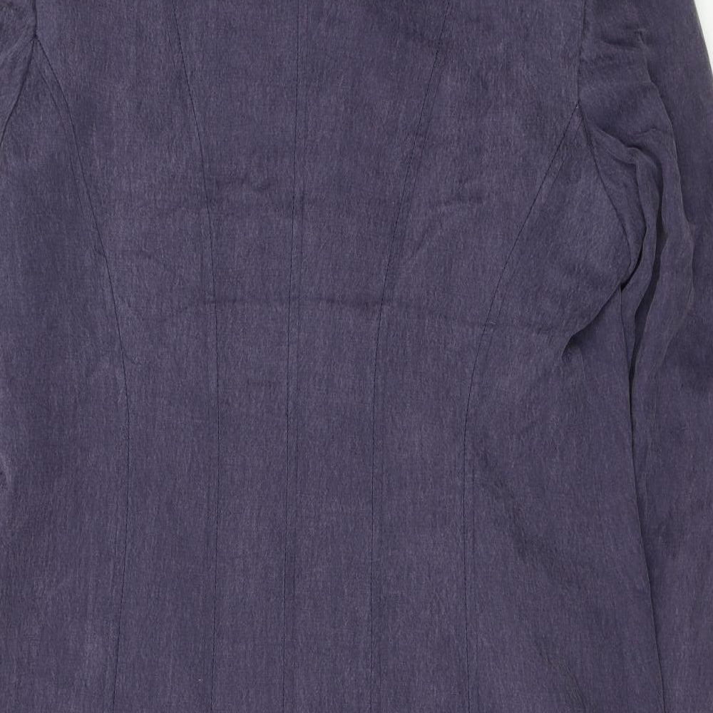 Platinum Womens Purple Overcoat Coat Size 14 Button