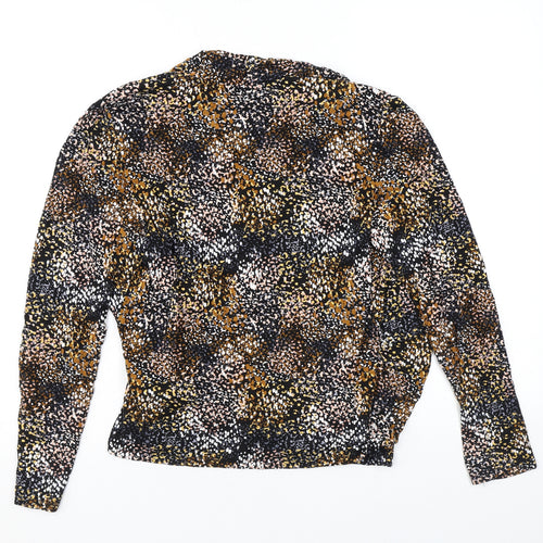 Wallis Womens Multicoloured Geometric Viscose Basic Blouse Size 14 V-Neck