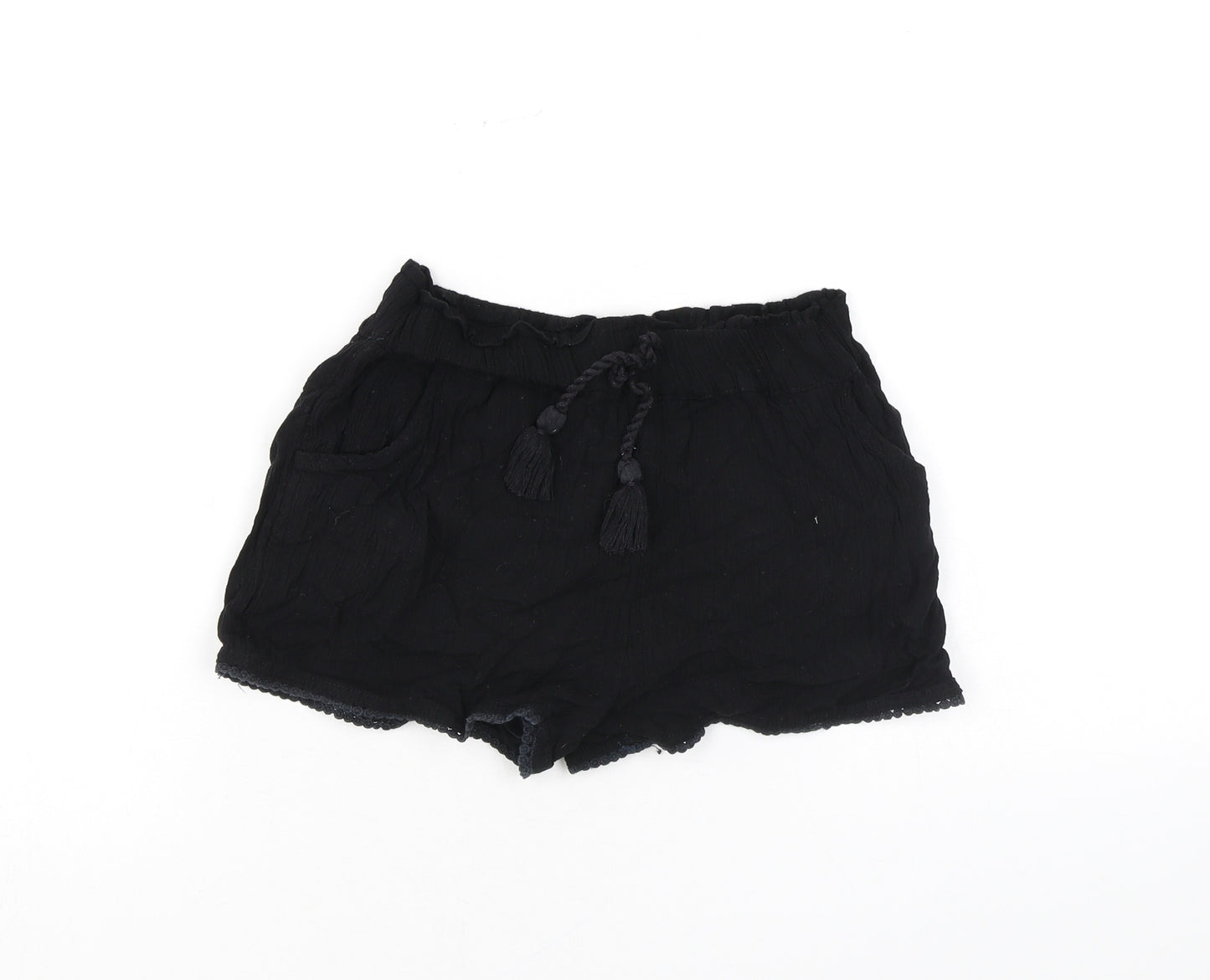 NEXT Girls Black Vinyl Bermuda Shorts Size 8 Years Regular