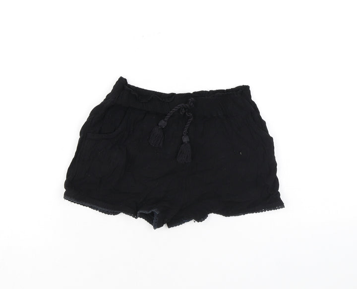 NEXT Girls Black Vinyl Bermuda Shorts Size 8 Years Regular