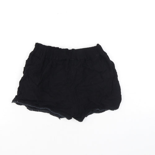 NEXT Girls Black Vinyl Bermuda Shorts Size 8 Years Regular